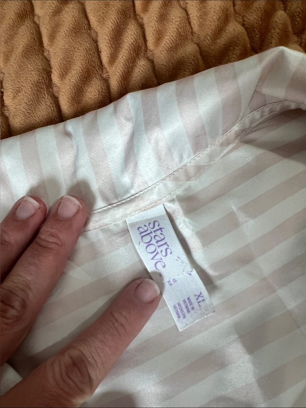 Target Women's White & Light Pink Striped Pajama Set - Picture 2 of 2